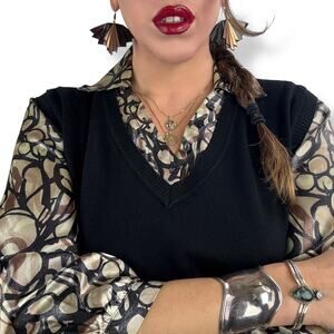 90's shimmering trippy sweater vest blouse by ONCE AGAIN